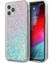 Guess 4G Liquid Glitter Case - iPhone 12/12 Pro (6.1") - Blauw