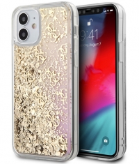 Guess 4G Gradient Liquid Glitter - iPhone 12 Mini (5.4") - Goud