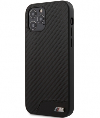 BMW M-Line Carbon Hard Case Apple iPhone 12 Pro Max (6.7") Zwart