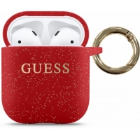 Guess Silicone Case voor Apple Airpods 1 & 2 - Rood