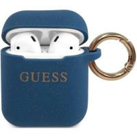 Guess Silicone Case voor Apple Airpods 1 & 2 - Blauw