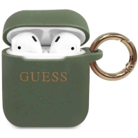Guess Silicone Case voor Apple Airpods 1 & 2 - Khaki