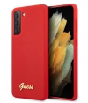 Guess Silicone Retro Back Cover - Samsung Galaxy S21 Plus - Rood