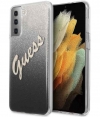 Guess Gradient Vintage Glitter Case - Samsung Galaxy S21+ Zwart