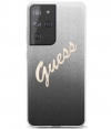 Guess Gradient Vintage GlitterCase Samsung Galaxy S21 Ultra Zwart