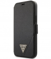 Guess Saffiano V-Stitch Book Case iPhone 12 Pro Max (6.7") Zwart