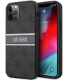 Guess 4G Printed Stripe Back Case iPhone 12/12 Pro (6.1") Grijs