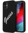 Guess Silicone Vintage Back Cover - Apple iPhone 12 Mini - Zwart