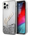 Guess Vintage Liquid Glitter Case iPhone 12 Pro Max (6.7") Zilver