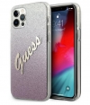 Guess Gradient Vintage Glitter Case iPhone 12/12 Pro (6.1") Roze