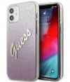 Guess Gradient Vintage Glitter Case iPhone 12 Mini (5.4") - Roze