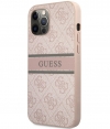 Guess 4G Printed Stripe Back Case iPhone 12/12 Pro (6.1") - Roze