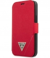 Guess Saffiano V-Stitch Book Case - iPhone 12 Mini (5.4") - Rood