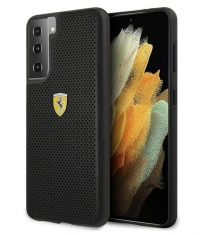 Ferrari Perforated Hard Case - Samsung Galaxy S21 - Zwart