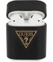 Guess Saffiano PU Leather Case - Apple Airpods 1&2 - Zwart