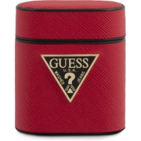 Guess Saffiano PU Leather Case - Apple Airpods 1&2 - Rood