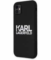 Karl Lagerfeld Silicone Back Case - iPhone 12 Mini (5.4") - Zwart