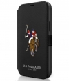 U.S. Polo Embroidery Book Case - iPhone 12 Mini (5.4") - Zwart