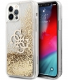 Guess Big 4G Liquid Glitter Case iPhone 12/12 Pro (6.1") - Goud