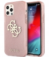 Guess 4G Logo Glitter TPU Apple iPhone 12/12 Pro (6.1") - Roze