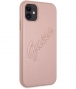 Guess Saffiano Vintage Back Case - Apple iPhone 11 (6.1") - Roze