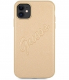 Guess Saffiano Vintage Back Case - Apple iPhone 11 (6.1") - Goud
