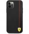 Ferrari Smooth Carbon Back Case - iPhone 12/12 Pro (6.1") - Zwart