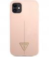 Guess Silicone Triangle Back Case Apple iPhone 11 (6.1") - Roze