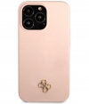 Guess Silicone 4G Logo Back Case - iPhone 13 Pro (6.1") - Roze