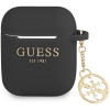 Guess Charms Silicone Case voor Apple Airpods 1 & 2 - Zwart