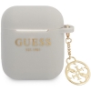 Guess Charms Silicone Case voor Apple Airpods 1 & 2 - Grijs