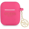 Guess Charms Silicone Case voor Apple Airpods 1 & 2 - Fuchsia