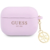 Guess Charms Silicone Case voor Apple Airpods Pro - Paars