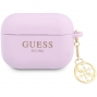Guess Charms Silicone Case voor Apple Airpods Pro - Paars