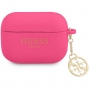 Guess Charms Silicone Case voor Apple Airpods Pro - Fuchsia