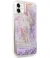 Guess Flower Liquid Glitter Case - Apple iPhone 11 (6.1") - Paars