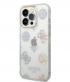Guess Peony Glitter Back Case iPhone 14 Pro (6.1") - Transparant