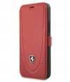 Ferrari Stitch Line Leather Book - iPhone 12 Mini (5.4") - Rood