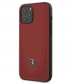 Ferrari Stitch Line Leather Case - iPhone 12 Pro Max (6.7") Rood