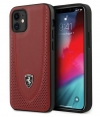Ferrari Stitch Line Leather Case - iPhone 12 Mini (5.4") - Rood