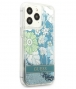 Guess Flower Liquid Glitter Case - iPhone 13 Pro (6.1") - Groen