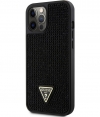 Guess Rhinestones Back Case - iPhone 12 Pro Max (6.7") - Zwart