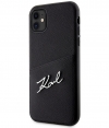 Karl Lagerfeld Saffiano Card Back Case iPhone 11/XR (6.1") Zwart