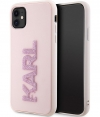 Karl Lagerfeld 3D Glitter Back Case Apple iPhone 11 (6.1") - Roze