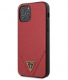 Guess Saffiano V-Stitch Back Case iPhone 12 Pro Max (6.7") - Rood