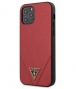 Guess Saffiano V-Stitch Back Case iPhone 12 Pro Max (6.7") - Rood