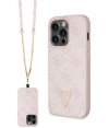 Guess 4G Triangle Crossbody Case - iPhone 14 Pro Max (6.7") Roze