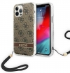 Guess 4G Printed Case met Strap - iPhone 12/12 Pro (6.1") - Bruin