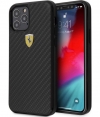 Ferrari Carbon Back Case - Apple iPhone 12/12 Pro (6.1") - Zwart