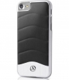 Mercedes-Benz Leer/Aluminium Back Case iPhone 7/8/SE/SE2 Zwart